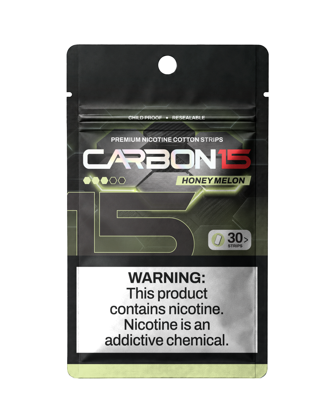 Carbon 15 Honey Melon 12mg Nicotine Strips | 30 Strips