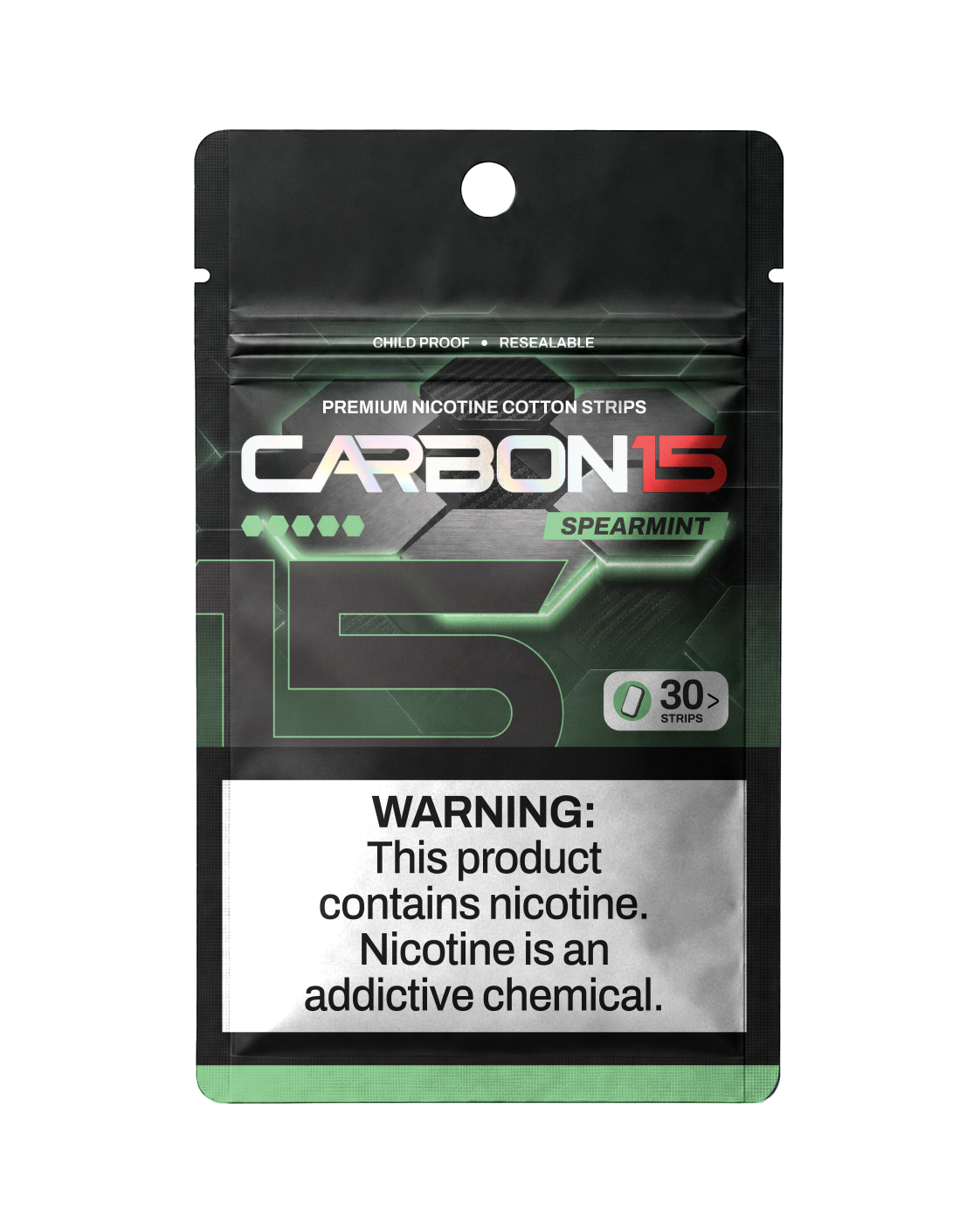 Carbon 15 Spearmint 20mg Nicotine Strips | 30 Strips