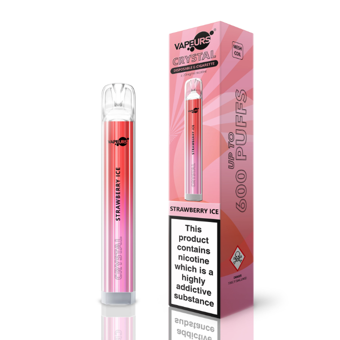 crystal strawberry vape Crystal CP600 | Strawberry Raspberry Cherry Ice | Box of 10 main image 1