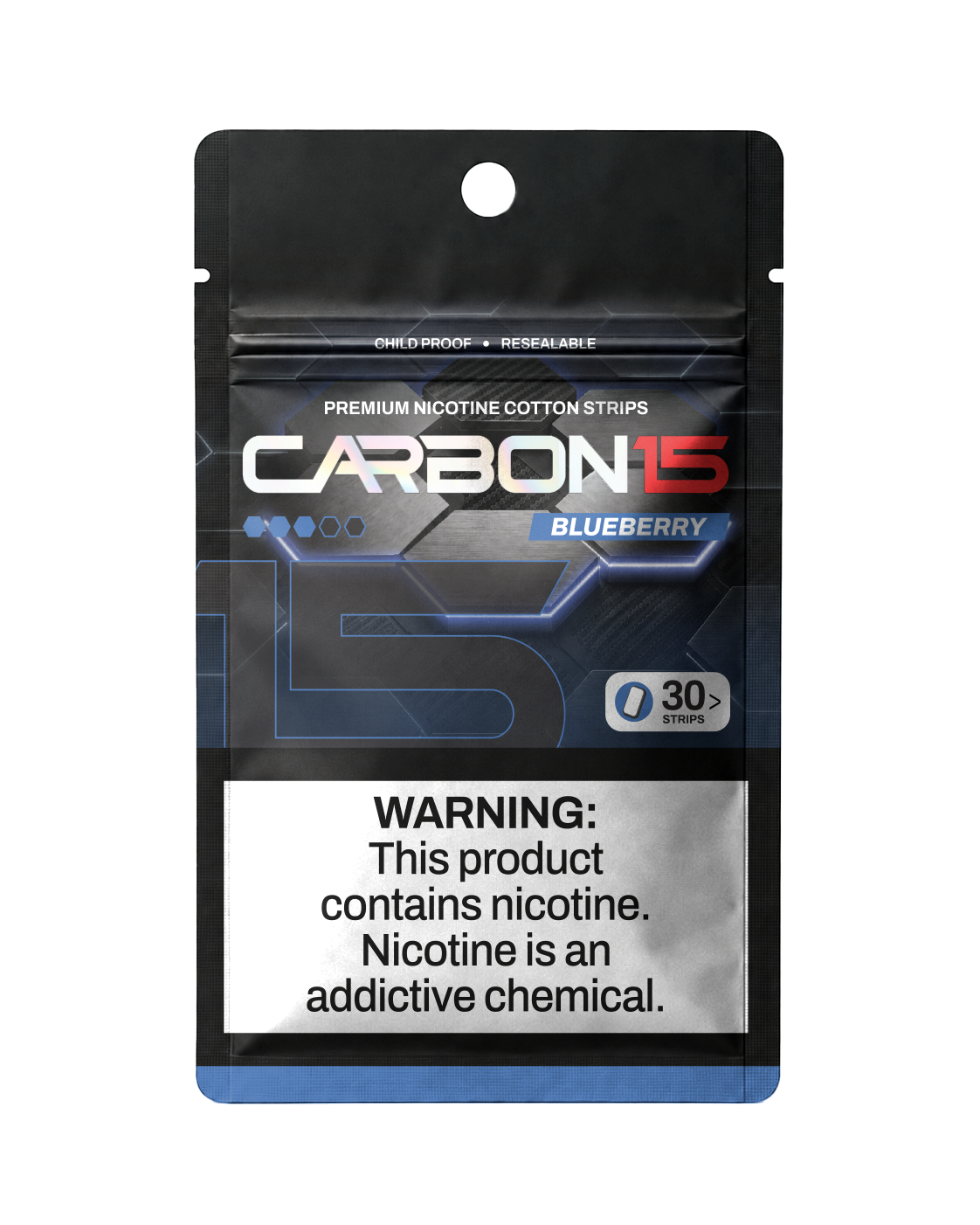 Carbon 15 Blueberry 12mg Nicotine Strips | 30 Strips