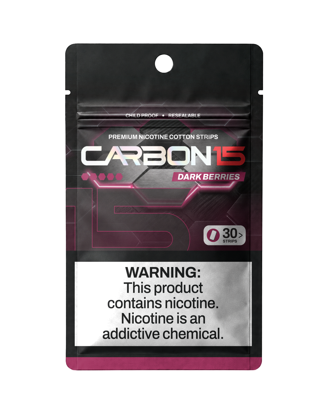 Carbon 15 Darkberries 20mg Nicotine Strips | 30 Strips