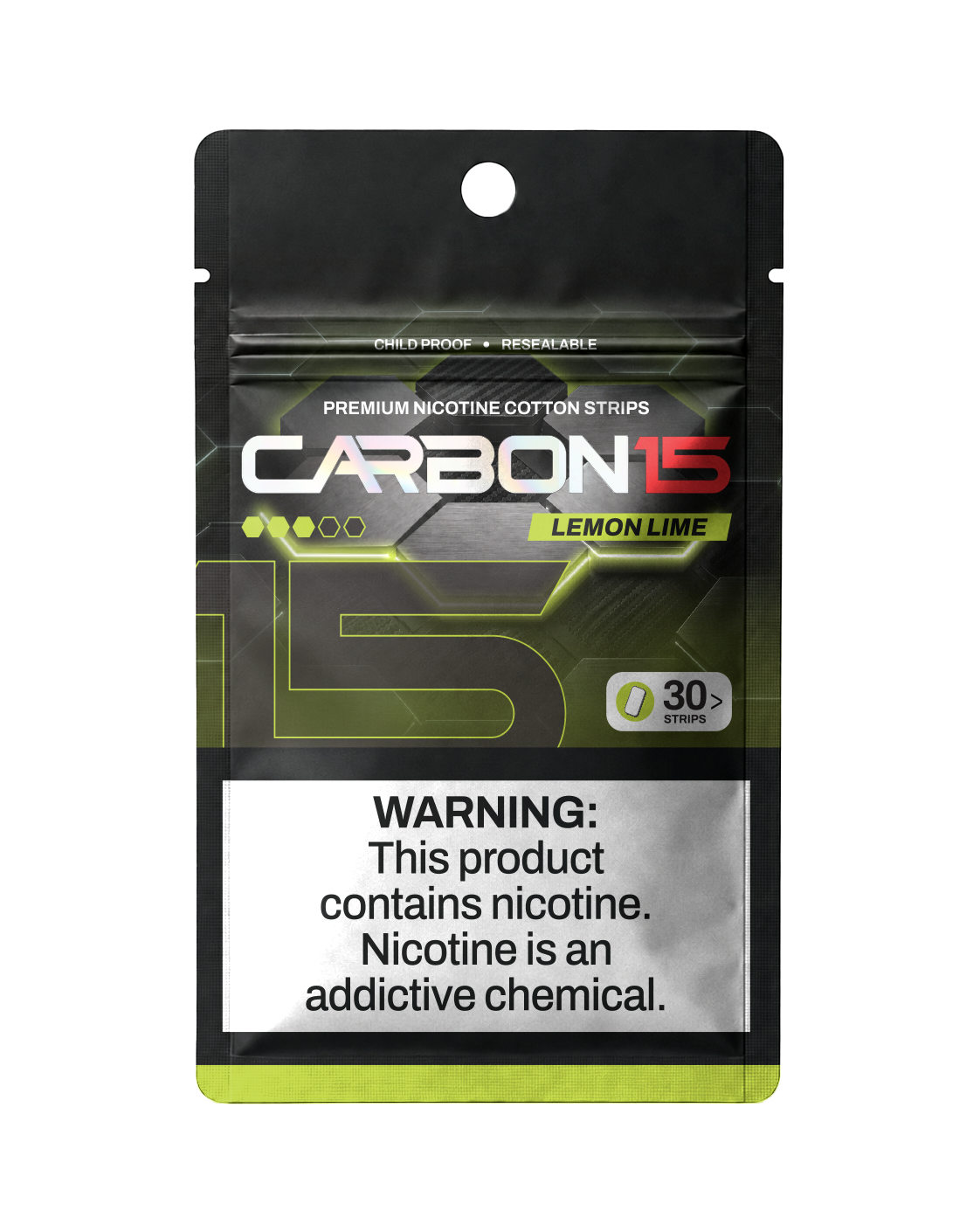 Carbon 15 Lemon Lime 12mg Nicotine Strips | 30 Strips