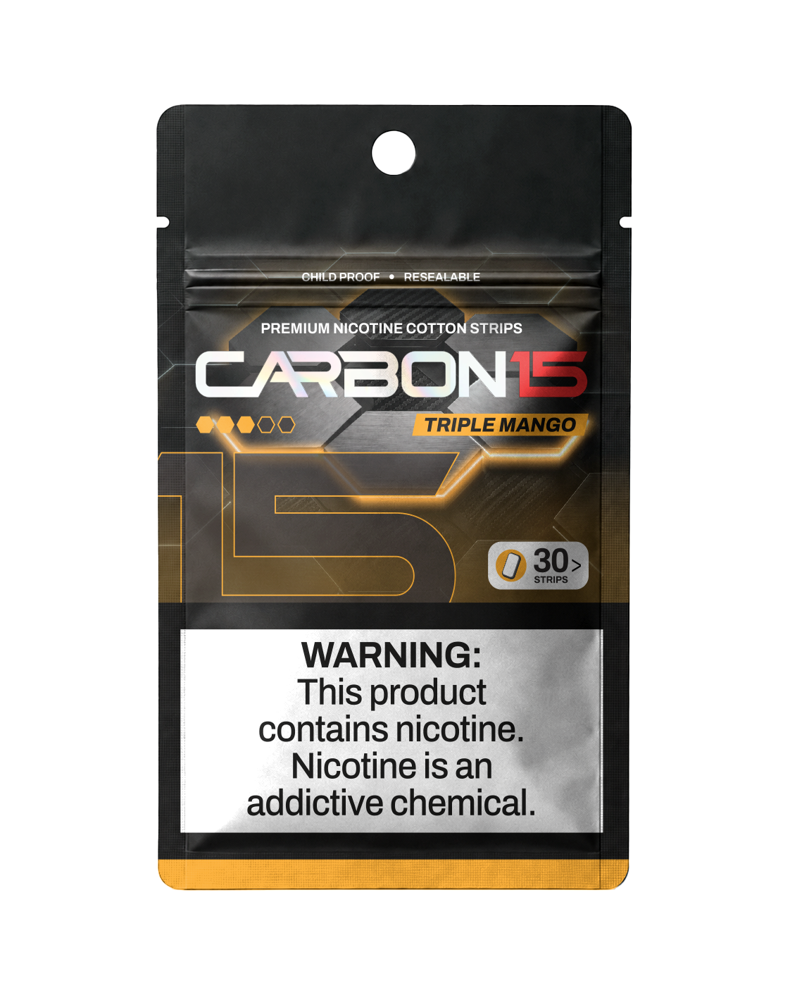 Carbon 15 Triple Mango 12mg Nicotine Strips | 30 Strips
